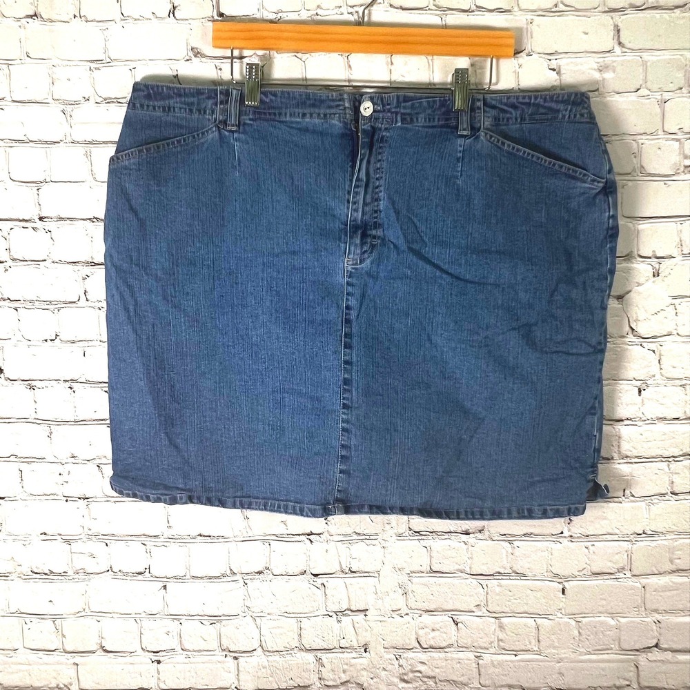 Gloria Vanderbilt Women's Plus 22W Blue Medium Wash Denim Skort